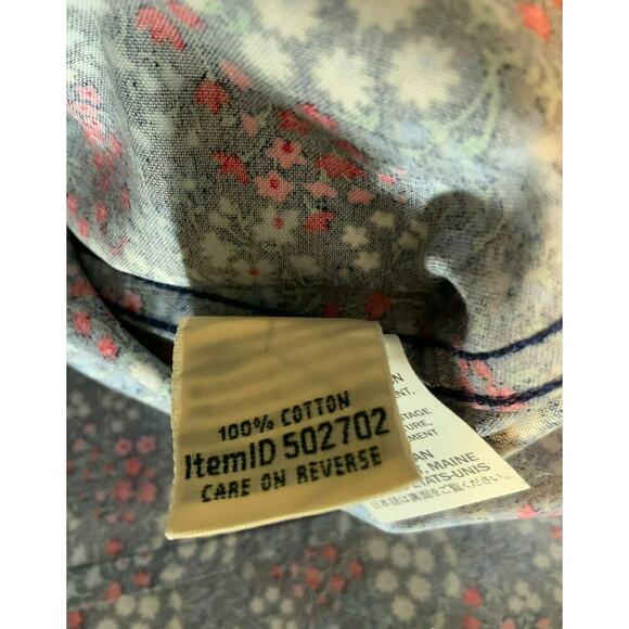 L.L Bean Shirt Women Large Multicolor Wrinkle Free Floral Print Button Up Blouse - Picture 8 of 9